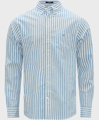 Gant Skjorter REG COTTON LINEN STRIPE SHIRT 3230057 Blå